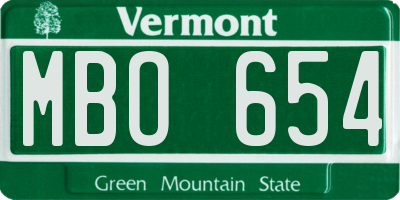 VT license plate MBO654