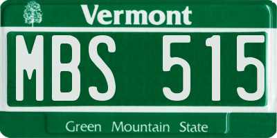 VT license plate MBS515