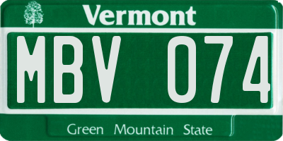 VT license plate MBV074