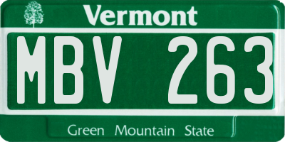VT license plate MBV263