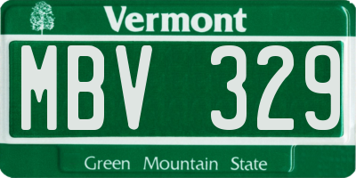 VT license plate MBV329