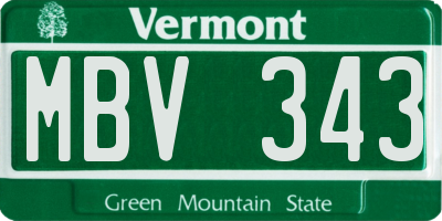 VT license plate MBV343