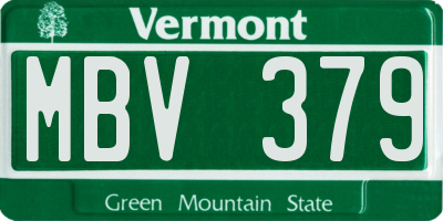 VT license plate MBV379