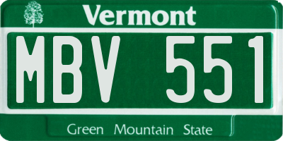 VT license plate MBV551