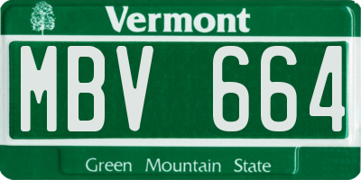 VT license plate MBV664
