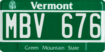 VT license plate MBV676