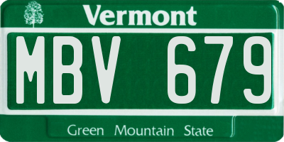 VT license plate MBV679