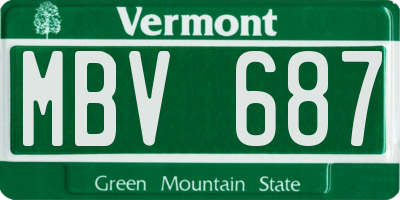 VT license plate MBV687
