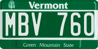 VT license plate MBV760