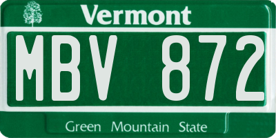 VT license plate MBV872