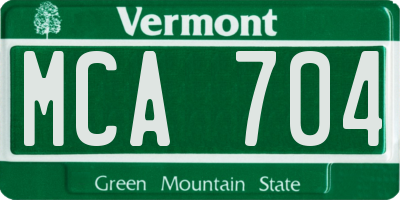 VT license plate MCA704