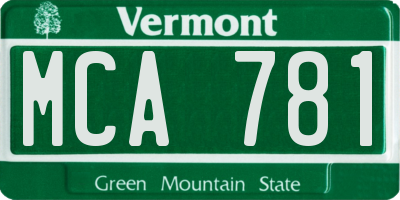 VT license plate MCA781