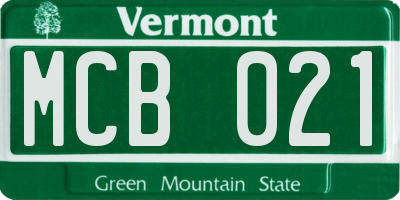 VT license plate MCB021