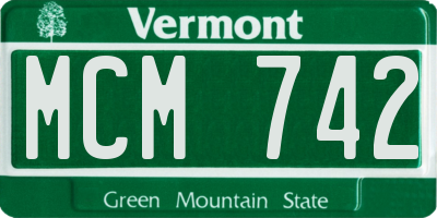 VT license plate MCM742