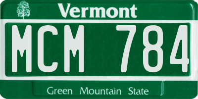 VT license plate MCM784