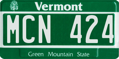 VT license plate MCN424
