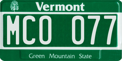 VT license plate MCO077