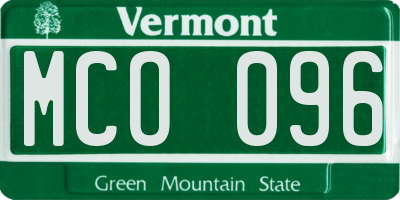 VT license plate MCO096