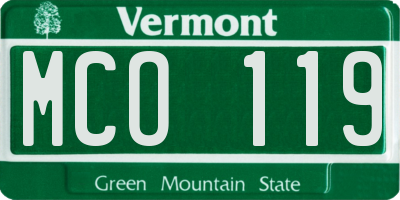 VT license plate MCO119