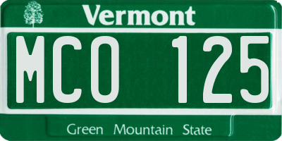 VT license plate MCO125