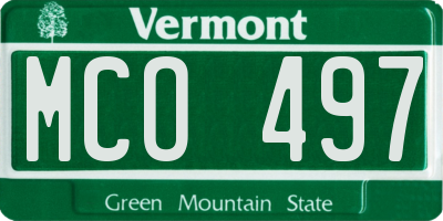VT license plate MCO497