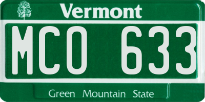 VT license plate MCO633