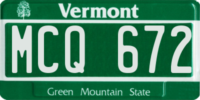 VT license plate MCQ672