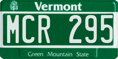 VT license plate MCR295