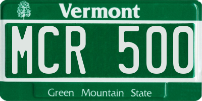 VT license plate MCR500