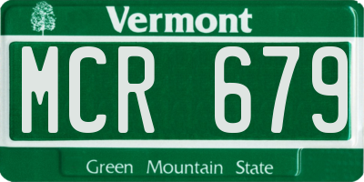 VT license plate MCR679
