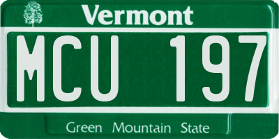 VT license plate MCU197