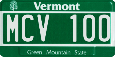 VT license plate MCV100
