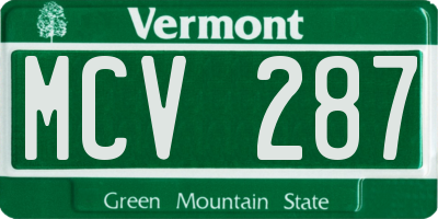 VT license plate MCV287