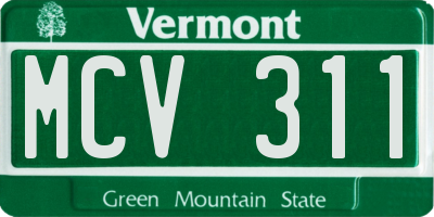 VT license plate MCV311