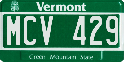 VT license plate MCV429