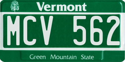 VT license plate MCV562