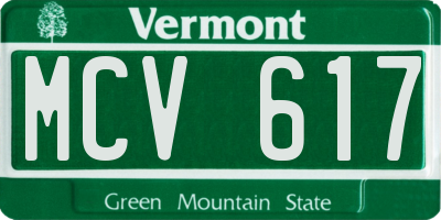 VT license plate MCV617