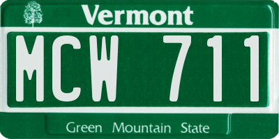 VT license plate MCW711