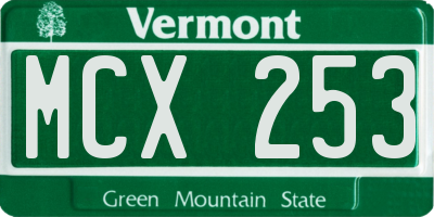 VT license plate MCX253