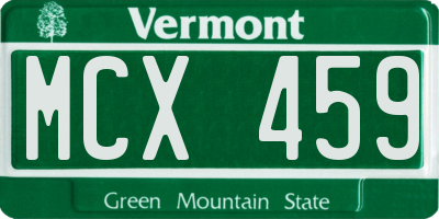 VT license plate MCX459