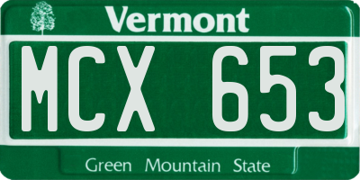 VT license plate MCX653