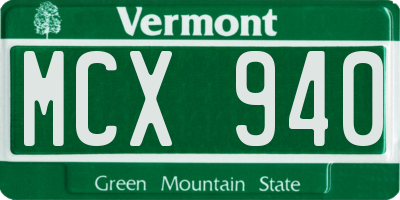 VT license plate MCX940