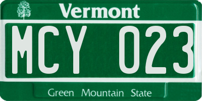 VT license plate MCY023