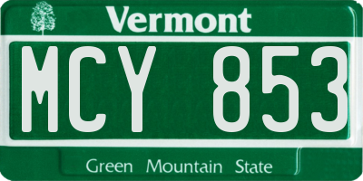 VT license plate MCY853