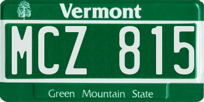 VT license plate MCZ815