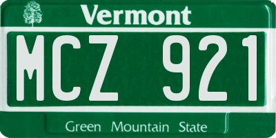VT license plate MCZ921