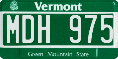 VT license plate MDH975