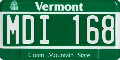 VT license plate MDI168