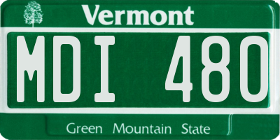 VT license plate MDI480