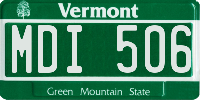VT license plate MDI506